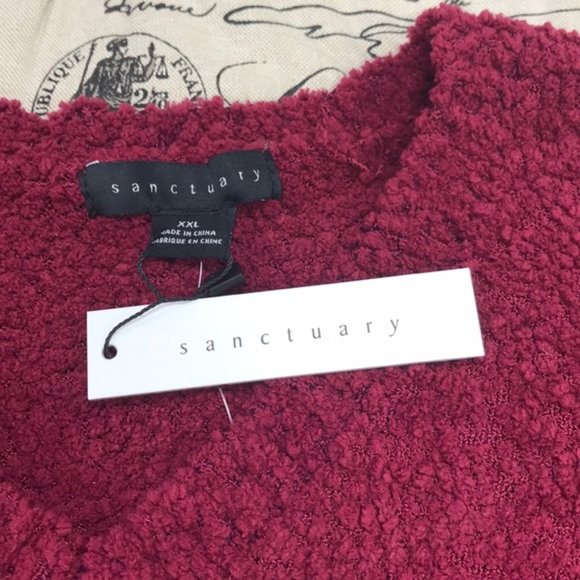 Women's Sanctuary V-Neck Teddy Sweater - Picture 4 of 6